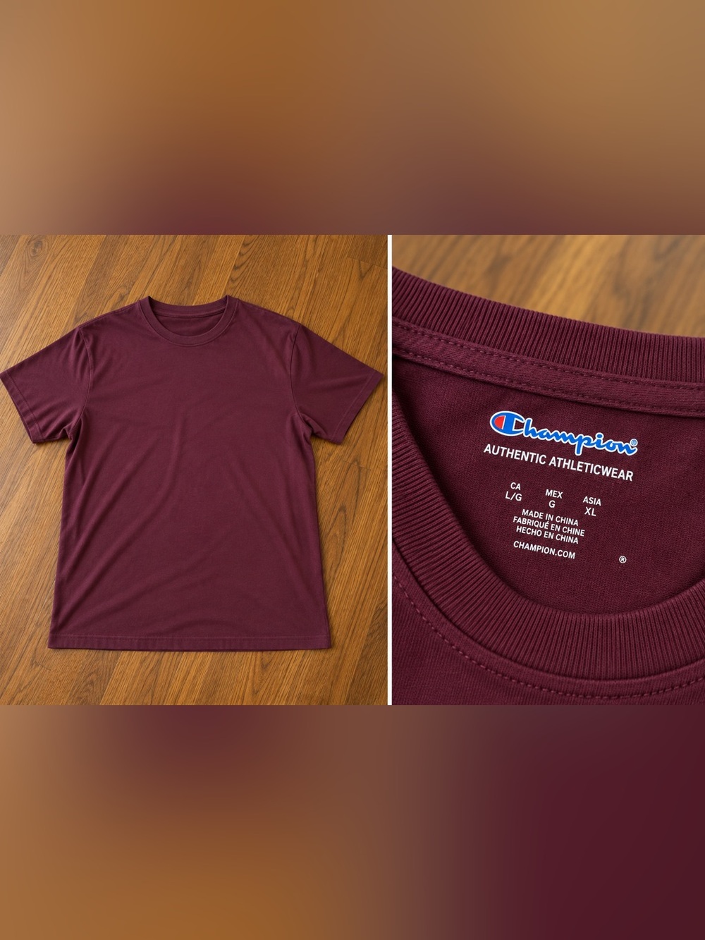 Champion Short Sleeve Tee in Burgundy